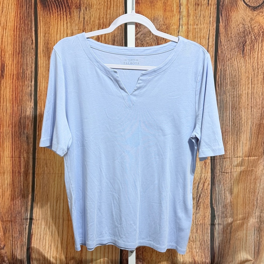 Talbots Notch V-neck Pima Cotton Tee Size L